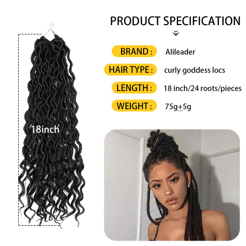 18Inch Faux Locs Wavy Goddess Locs Crochet Hair Supplier, Supply Various 18Inch Faux Locs Wavy Goddess Locs Crochet Hair of High Quality