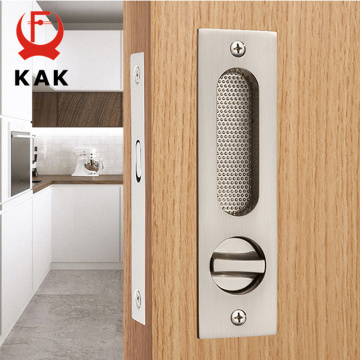 KAK Mute Mortice Sliding Door Lock Hidde Handle Interior Door Pull Lock Modern Anti-theft Room Wood Door Lock Furniture Hardware