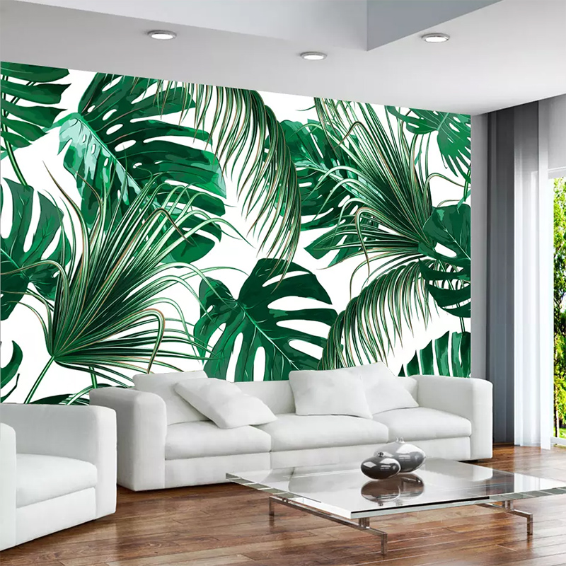 Custom Wallpaper Modern Fresh Rainforest Banana Leaf Garden Mural Living Room TV Sofa Background Wall Cloth 3D Papel De Parede