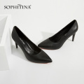 SOPHITINA Elegant Pumps Bordeaux Patent Leather Thin Heels Pointed Toe New Girl Wedding Pumps High Heel Sheepskin Shoes Women W2