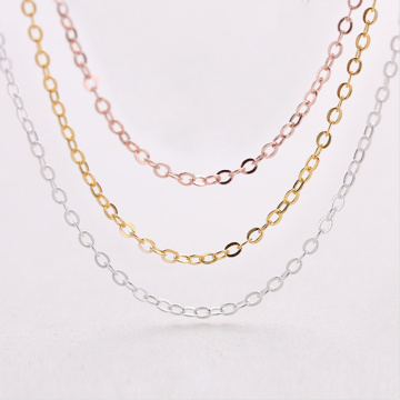 JUYA 1pcs/Set Gold Filled Solid Necklace for Women Curb Chain Necklace 50-55cm High quality Female Accessories Fashion