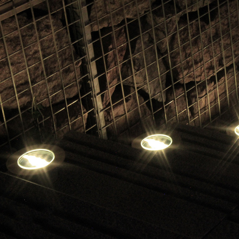 Outdoor Lighting Solar Powered Panel LED Floor Lamps Deck Light 3 LED Underground Light Garden Pathway Spot Lights