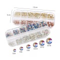 12 Grid 1440pcs Mix Sizes Glass Crystal Non Hot Fix Rhinestone Flatback Crystal 3D glitter Nail Art Rhinestones Decorations