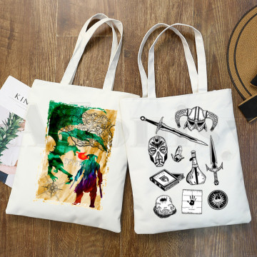 The Elder Scrolls Skyrim We Know Hand Graphic Cartoon Print Shopping Bags Girls Fashion Casual Pacakge Hand Bag