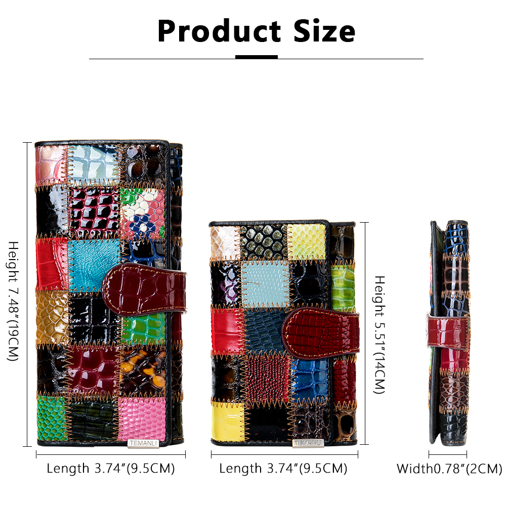 WESTAL women's wallet genuine leather patchwork wallet for women zipper ladies clutch bags with cellphone holder wallet long 420