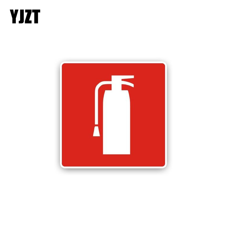 YJZT 15CM*15CM Car Sticker Personality Fire Extinguisher PVC Decal 12-0411
