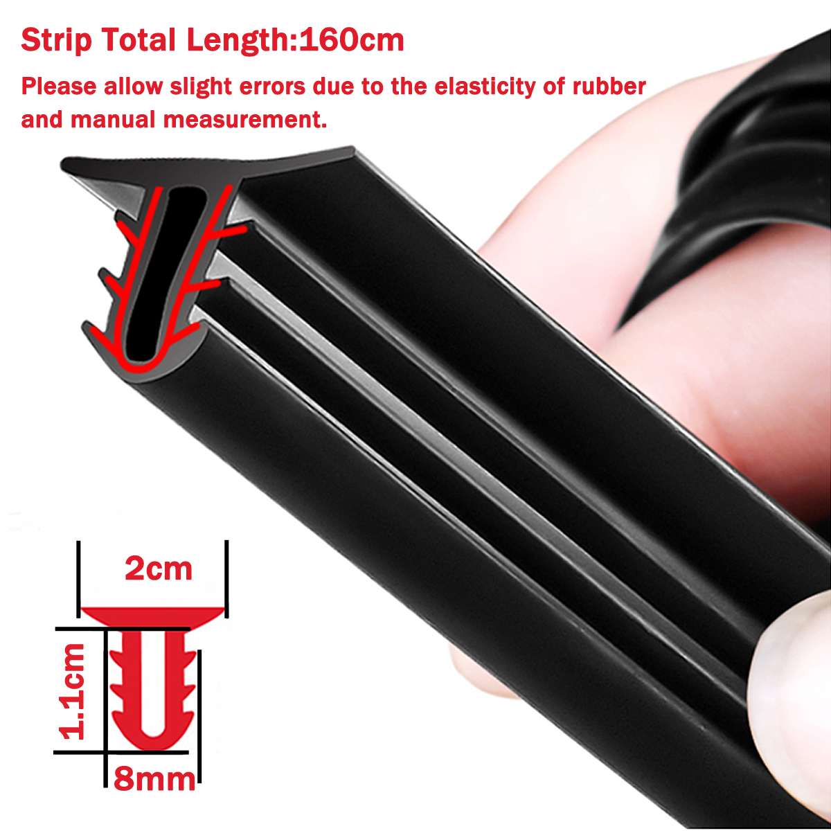 160cm Rubber Universal Car Dashboard Windshield Soundproof Dustproof Seal Sealing Strips Styling Sticker for Toyota for BMW