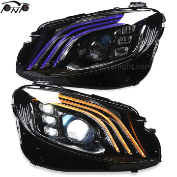 Upgrade LED headlight for Mercedes-Benz E-class W213 to W222 Maybach style