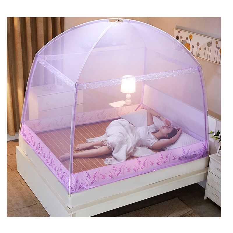 Romantic Purple Three-door Mosquito Net For Adults Bed Summer Portable Insect Repellent Mosquito Net Tent Mesh Netting For Bed