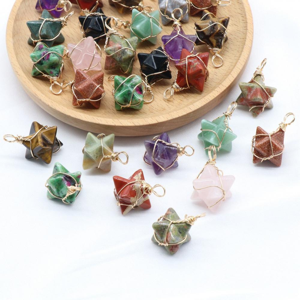 Merkaba Star Stone Pendants for Necklace Jewelry