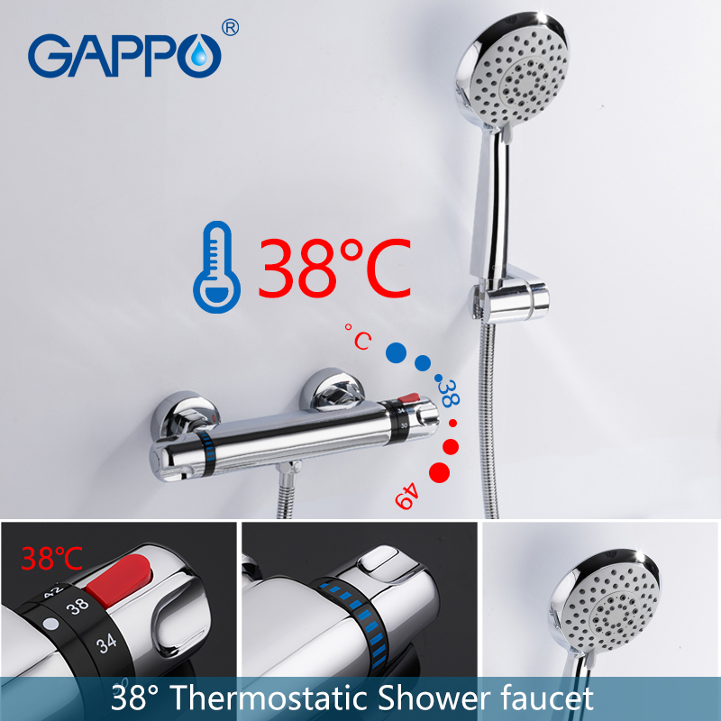 GAPPO Bathtub Faucets thermostatic shower faucet bathroom bathtub faucet taps waterfall shower head set bath shower mixer set
