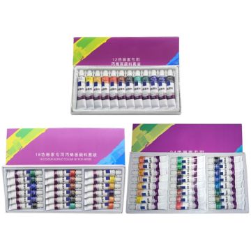 2021 New 12/18/24 Colors 12ML Tube Acrylic Paint set Art Painting Drawing Tools For Kids