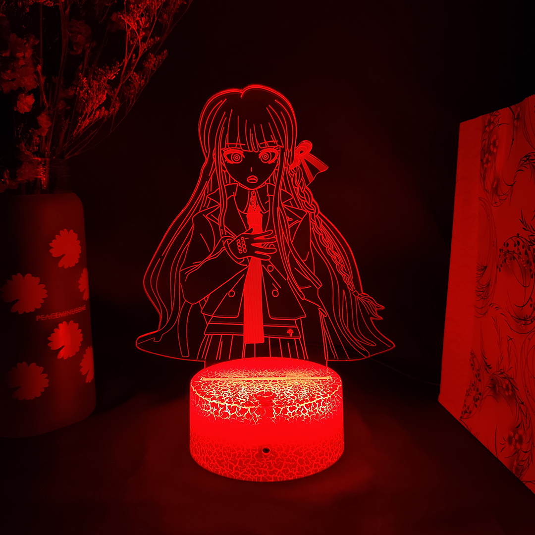 Video Game Danganronpa 3D Kirigiri Kyouko Otaku Night Lamp LED Sensor Light Kawaii Girls Gift Home Bedroom Upward Lighting Decor