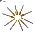 DRELD 10pcs HSS Wood Router Bits Burr File Grinding Engraving Milling Cutter For Dremel Rotary Tool 3mm Shank Woodwoking Tools