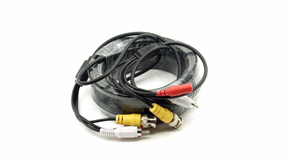 15M 50FT Audio Video Power Camera Cable BNC RCA 4-PIN aviation CCTV Cable CCTV Camera Cable 1pcs free shipping