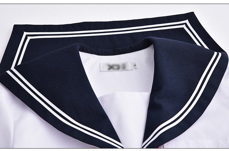 Cute Sailor suit Long sleeve JK School uniform sets for girls White shirt and dark blue pleated skirt suits Student Cosplay