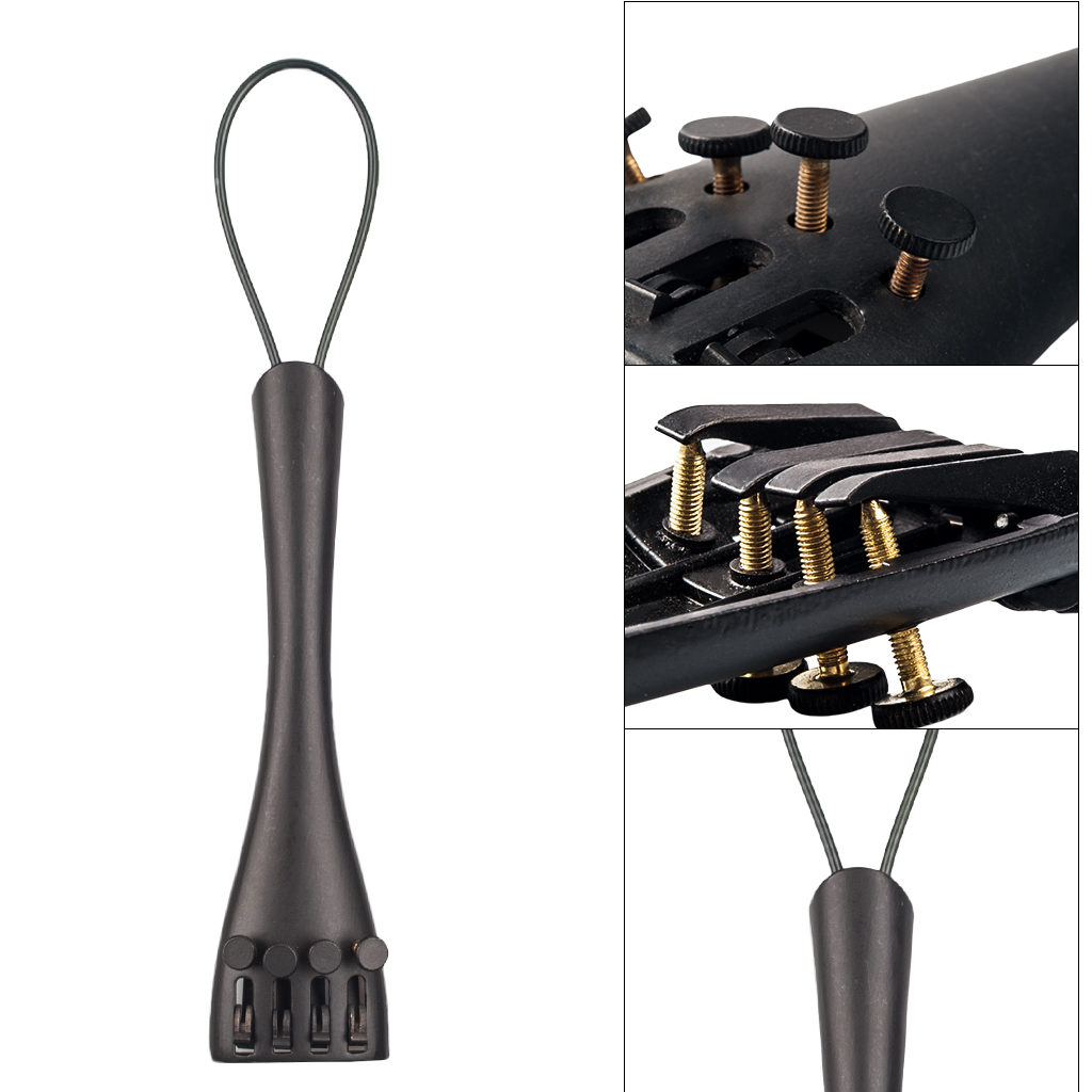 1/2 Cello Accessories 1/2 Cello Aluminum Alloy Tailpiece with Four Fine Tuners and Tail Gut Cord Set