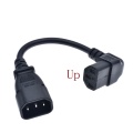 IEC 320 C14 Male to C13 Female PDU/UPS Extension Power Cable Connector Up/Down 90 degrees Right Angle,20cm,0.75mm Guage
