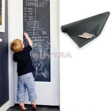 45x200cm Chalk Board Blackboard Sticker Removable Vinyl Draw Decor Mural Decals Art Chalkboard For Kids with 5 Free Chalks