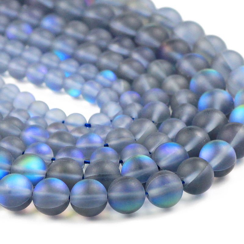 JHNBY Matte Navy blue Labradorite spectrolite Natural Stone 6/8/10MM Round Spacers Loose beads for Jewelry making bracelets DIY