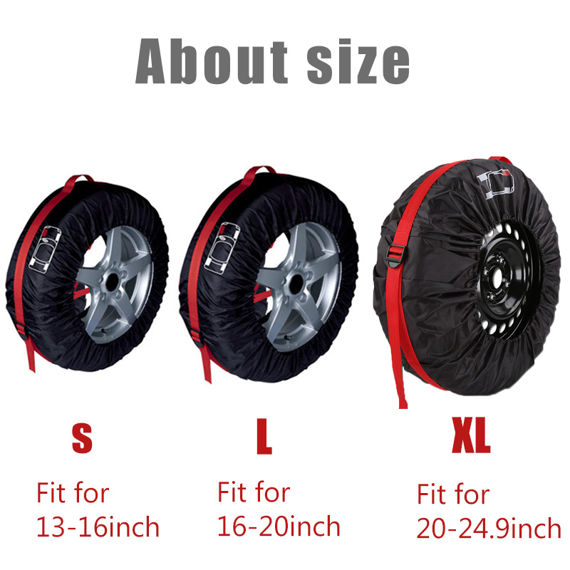 1pc/4Pcs Spare Tire Cover Case Polyester Winter and Summer Car Tire Storage Bags Auto Tyre Accessories Vehicle Wheel Protector