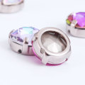 Astrobox Round Claw With Stone Sew On Arts Crafts Silver Base Decorative Rhinestones Stones Glass Crystal DIY Clothing Beads