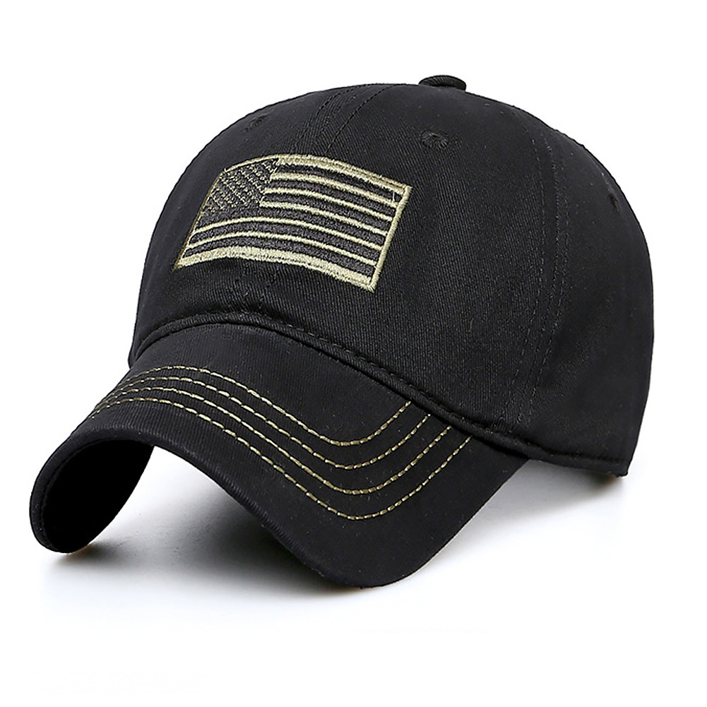 Men Women Flag Pattern Camping Baseball Cap Adjustable Wide Brim Hiking Casual Hat Outdoor Military Snapback Camouflage Sports