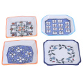 Doll House Ceramics Trays Square Plates Kitchen China Blue And White Porcelain Toy Doll Mini Food Dishes Tableware