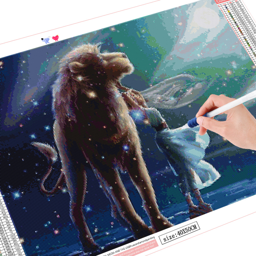 HUACAN Diamond Embroidery Fairy Constellation Diamond Painting Full Square Picture Of Rhinestone Mosaic Decor Home