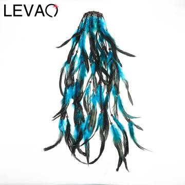 LEVAO Bohemian Feather Hair Forks Hair Combs Hairpin Elegant Headdress Women Hair Clip Headwear Girls Hair Jewelry Accessories