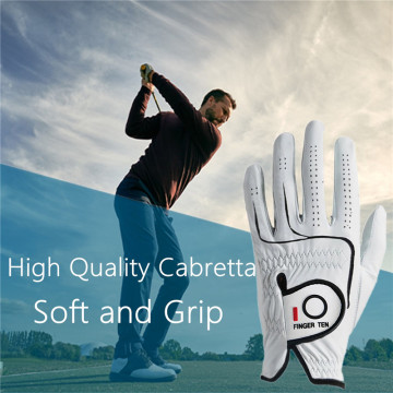 Finger Ten Right Hand Left Hand Golf Gloves Leather All Premium Cabretta Weathersof Lh Rh Golfer S M L XL 1 Pc Drop Shipping