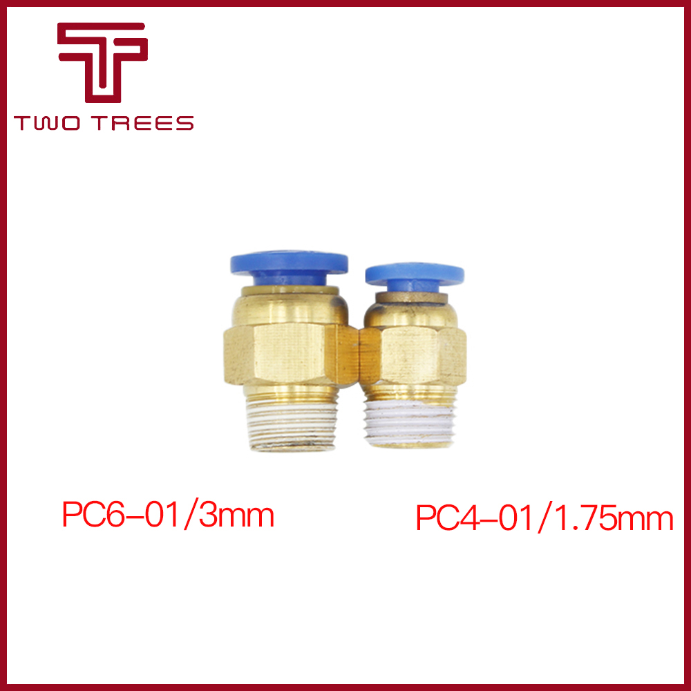 10pcs 3D Printers Pneumatic Connectors PC4-01 1.75mm PC6-01 3.0mm PTFE Tube quick coupler j-head Fittings For V5 V6 Hotend Fit