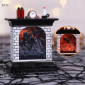 Creative Fireplace Design Lamp Halloween Luminous Desktop Ornament Halloween Decorative Accessory for Home Living Room (Random P
