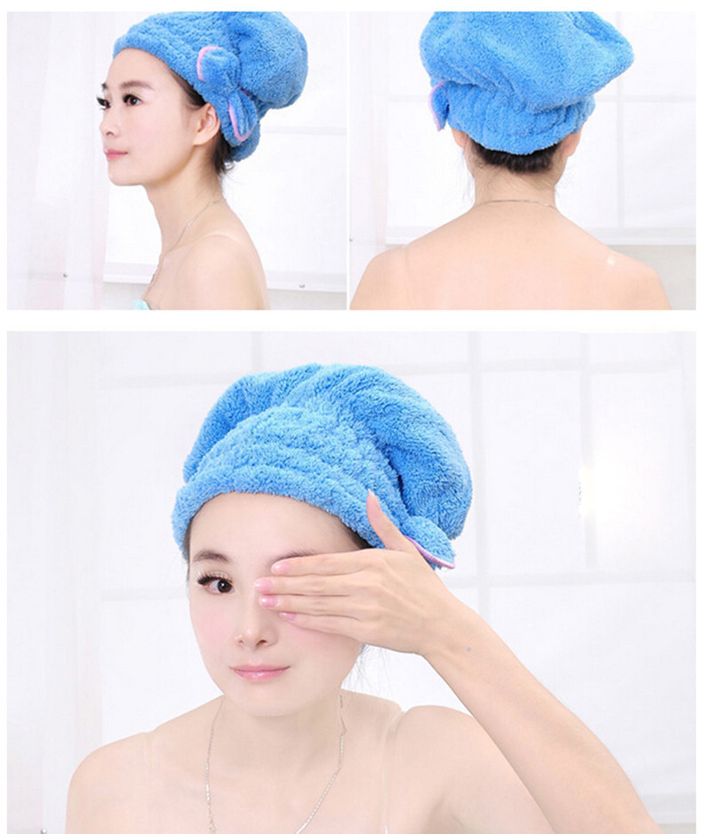 1pc Shower Bathing Quick Dry Hair Drying Hat Bathing Sanitary Ware Suite Accessories Bath Microfiber Fabric Cap