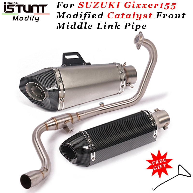 Slip on For SUZUKI GSX150F Gixxer155 Motorcycle Exhaust System Escape Modified Front Middle Link Pipe 51mm Muffler DB Killer