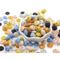 Kovict 50pcs Baby Teething Toys Pearl Silicone Beads Lentil 12mm Baby Teether Beads DIY Necklace Jewelry Bead Baby Care Toy