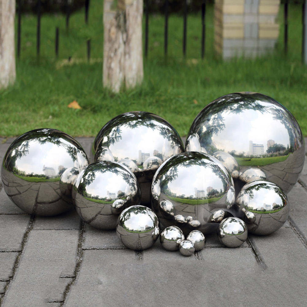 New Coming 304 Stainless Steel Titanium Silver Hollow Ball Seamless Home & Garden Decoration Mirror Ball Sphere Party Decoration