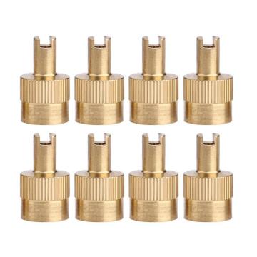 8pcs Slotted Head Valve Stem Caps with Core Remover Tool for Car Motorcycle