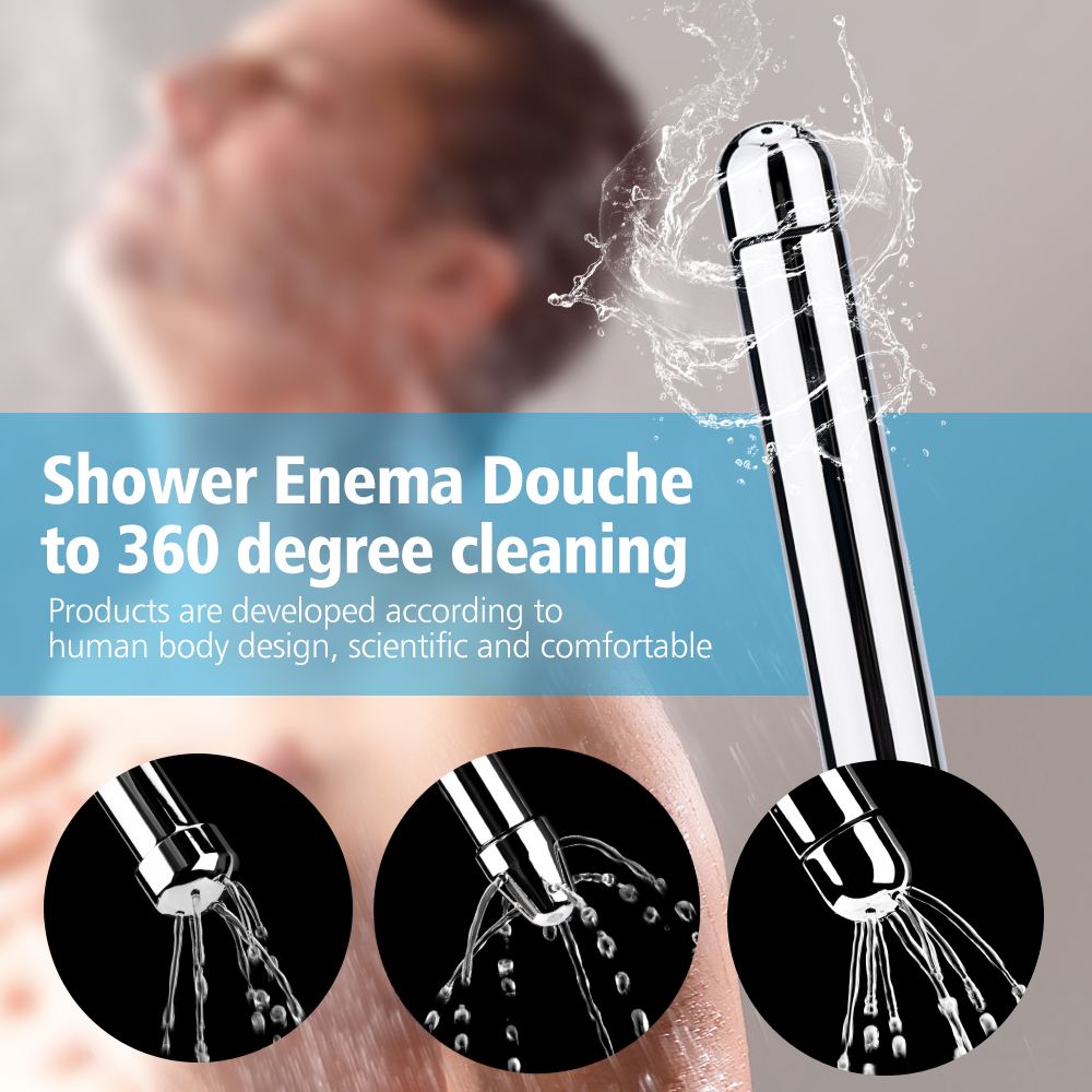 Enema Anal Douche Shower Cleaner Feminine Vaginal Butt Plug Cleaning Tool 3 Enema Nozzle Metal Enemator Colonic Washing Adults