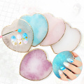 Fashion Resin Display Palette Practice Board Shelf Manicure Color Heart Pad Glue False Nail Art Gel Make Up Palette Tools