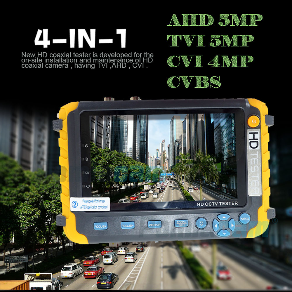 Upgraded IV8W 5 inch CCTV Tester Monitor 5MP 4MP TVI AHD 4MP CVI CVBS Security Camera Tester Support PTZ Audio VGA