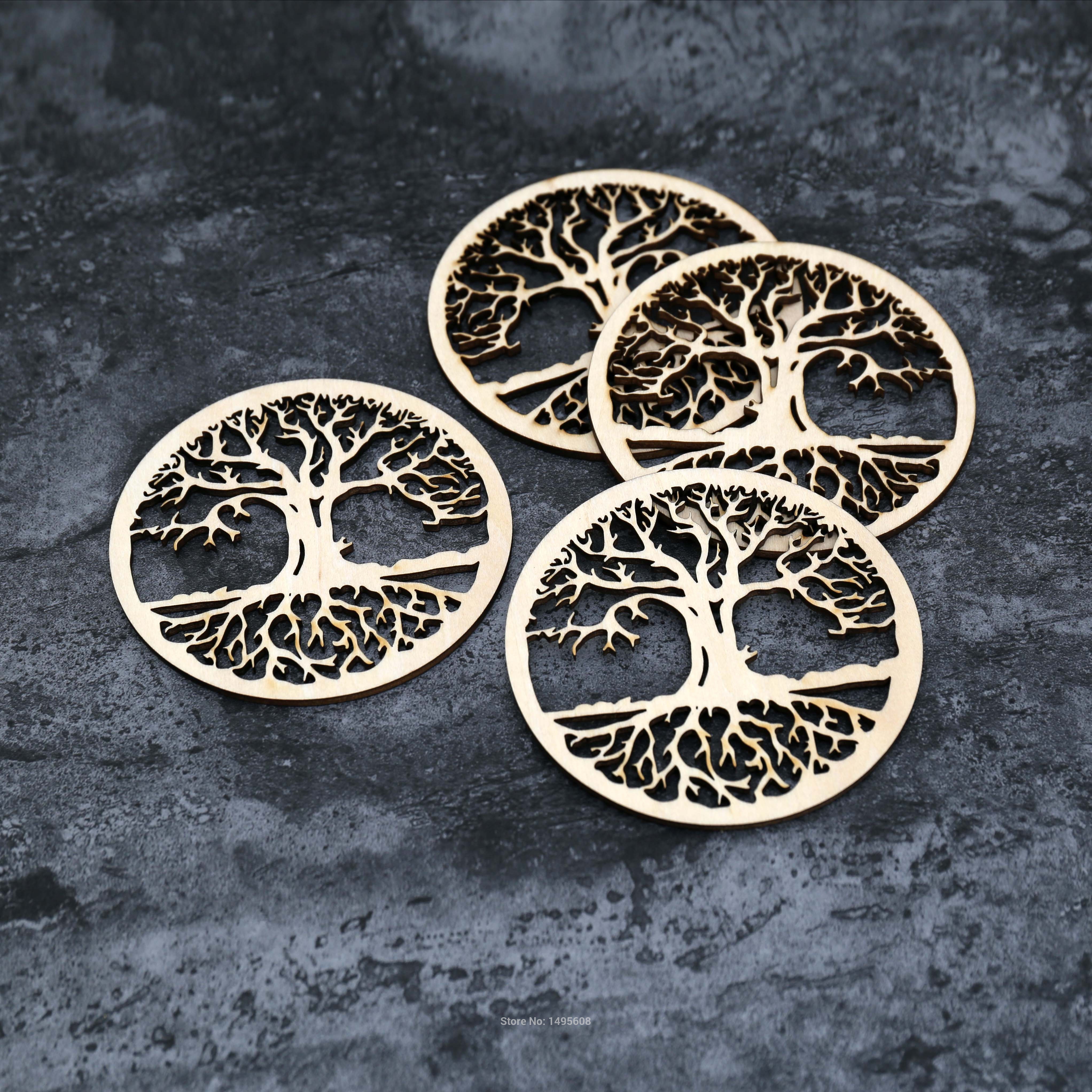 Tree Coaster, Flower Of Life Wooden Coaster,Drink Holder Wood Gift, Water Harmoniser Spiritual Wooden Beverage coaster