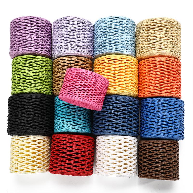 Raffia Straw Yarn Summer Hat Bag Knitting 200m Crocheting Handcrafts Material Crochet Yarn