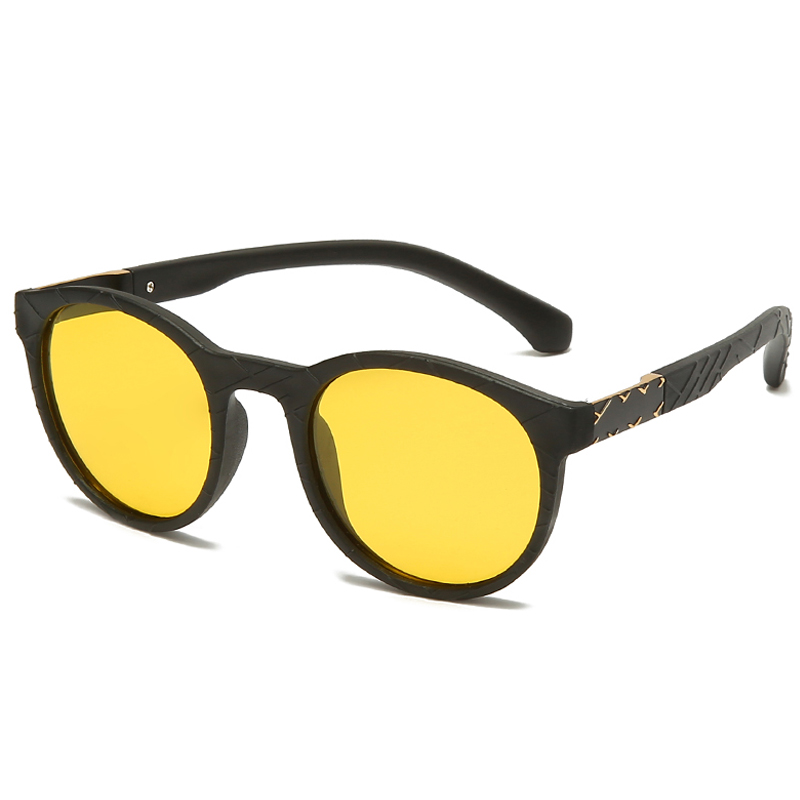 LongKeeper Men Polarized Yellow Sunglasses Women Ultralight Night Vision Sun Glasses Unisex Round Driving Oculos Gafas de sol