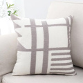 Home Decorative Black White Gray Cushion Cover Embroidered Burlap Square Embroidery Pillow Cover 45x45cm Zip Open