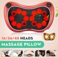 16/48Heads Neck Massage Pillow Car Home Neck Back Waist Cervical Massage Body Electric Multifunctional Infrared Heated Massager