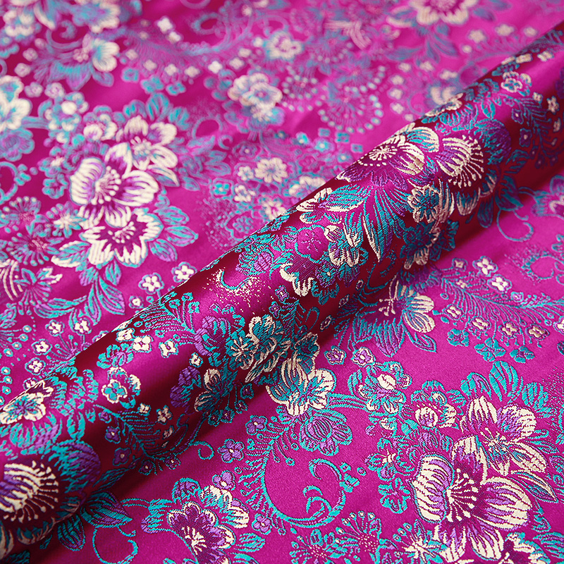Brocade silk fabric flower cloth nylon fabrics for sewing material for dress textile