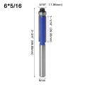 1pc 6mm 1/4" 8mm Shank Tungsten Straight End Mill Template Trim Hinge Mortising Router Bit Trimmer Cleaning Flush Trim Bits