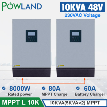 Solar Inverter 8000W 60A MPPT 10KVA Off Grid Inverter 48V 220V Pure Sine Wave Hybrid Inverter 60A Battery Charger