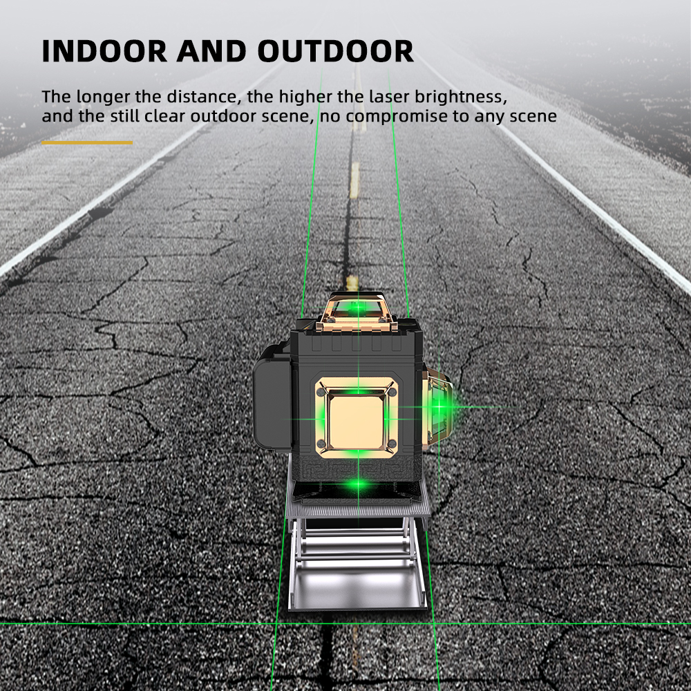16/12 lines 4D Laser Automatic leveling Horizontal And Vertical Green Beam Tiles Floor Mult-ifunction & Remote Control
